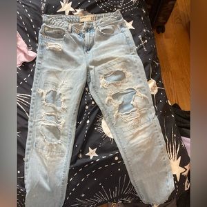 Garage High Waisted False-rip Pants